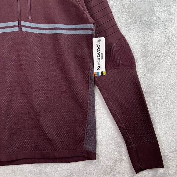 Smartwool Intraknit Active Full Zip Merino Jacket Men's M Maroon Quick Dry Hike - Picture 4 of 14